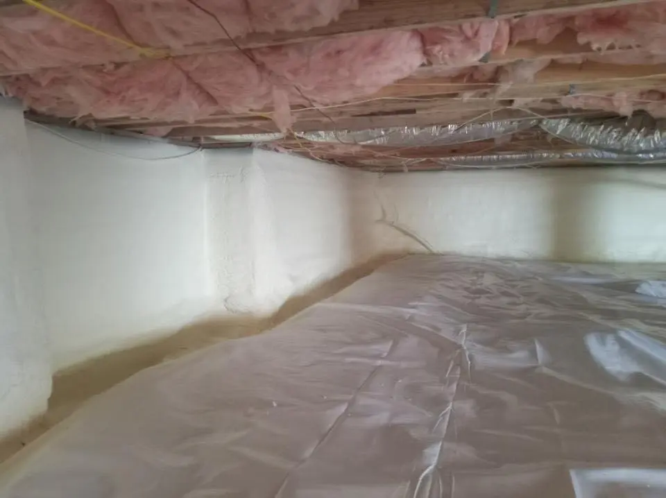 Crawl space encapsulation with closed-cell spray foam for Attic Insulation in Cheney
